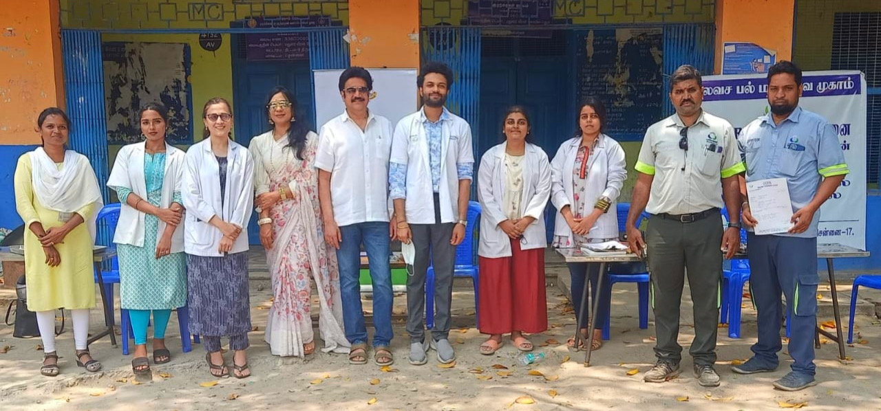 United for a cause: Dr. Pranav Hariharan leads a dedicated health team.