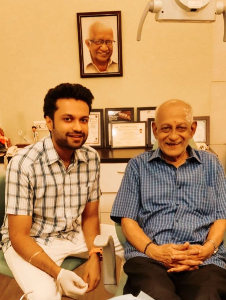 Spreading smiles across generations: Dr. Pranav with a delighted patient after a successful treatment.
